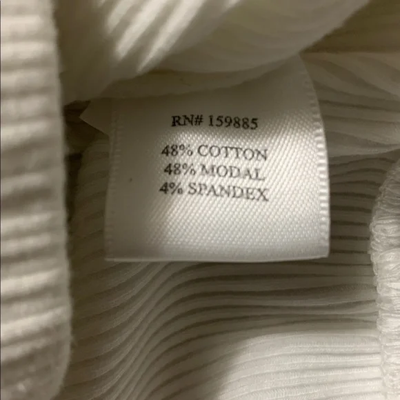 Evereve Women’s Paige Draped Ribbed White Large Long Sleeve Top Lagenlook Quiet - Picture 7 of 13